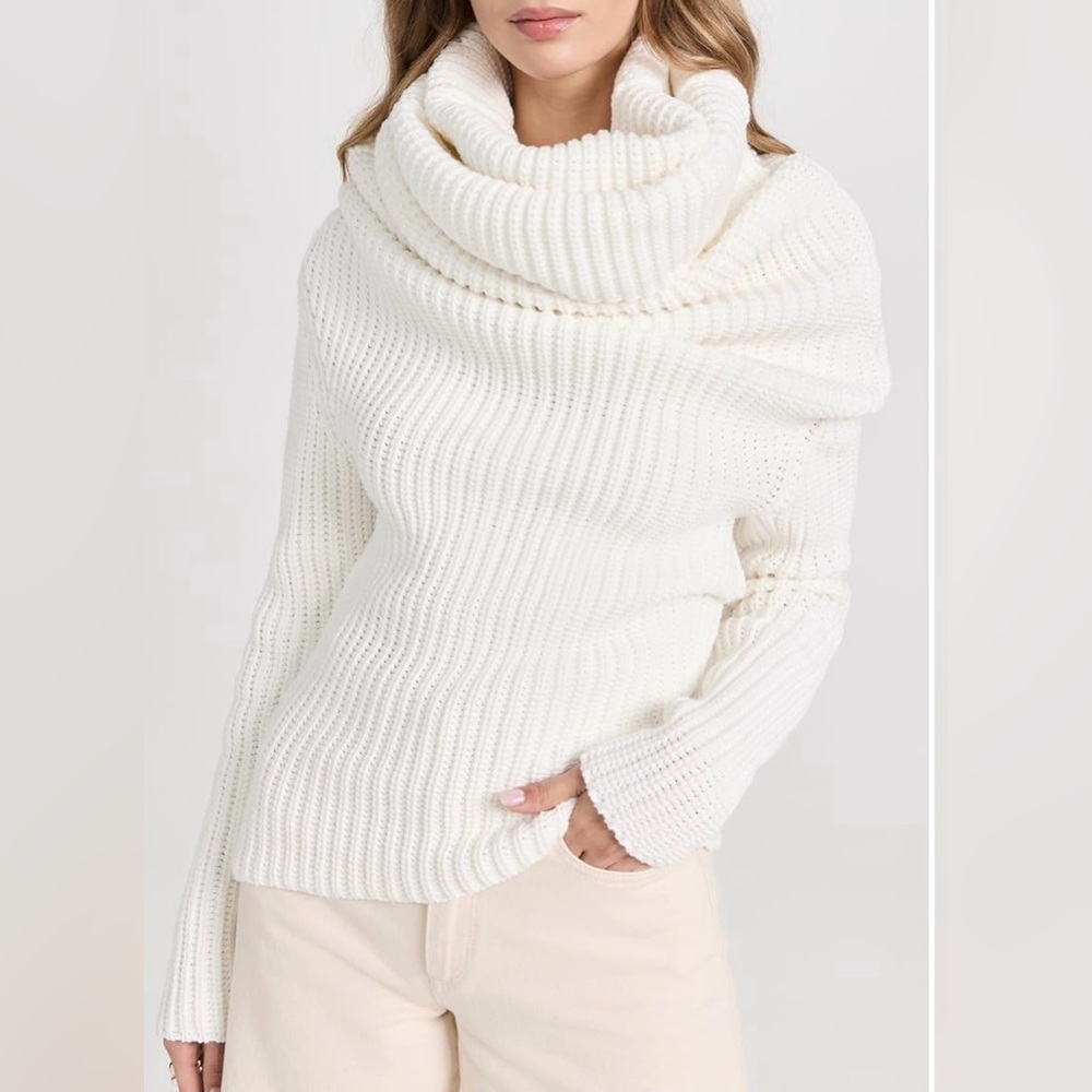 A.W.A.K.E. Mode Knit Snood Sweater Top M Ivory